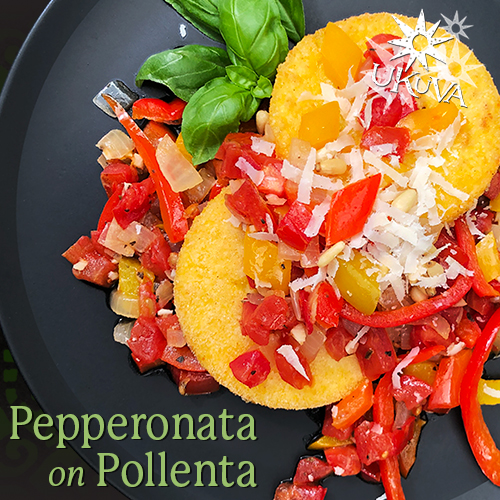 Pepperonata on Pollenta with White & Green Pepper