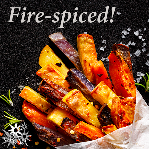 Fried Vegetable chips with Ukuva Fire Spice Grinder