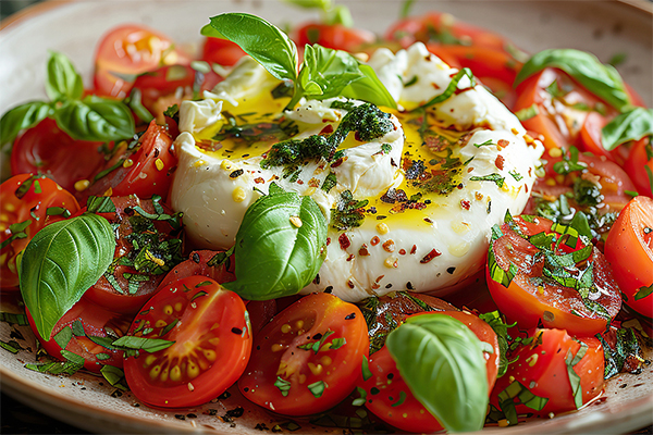 Burrata and tomato salad