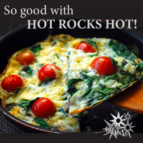 Spinach Frittata with Ukuva Hot Rocks Hot Grinder