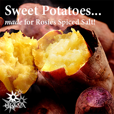 Roast Sweet Potatoes with Ukuva Rosies Spiced Salt