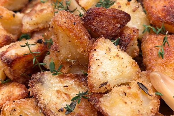 Roast Potatoes with Duck Fat and Cape Treasures Lamb Seasoning