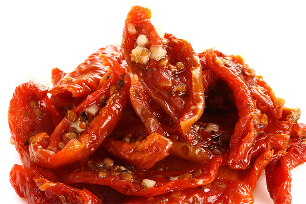 Sundried tomatoes, marinated in garlic vinaigrette
