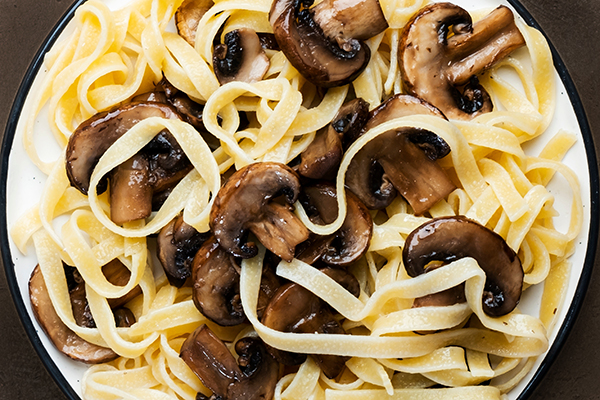 Porcini Tagliatelle seasoned with Cape Treasures Seaweed Salt