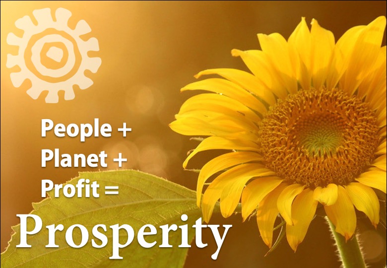 Slide: People, Planet + Profit = Prosperity